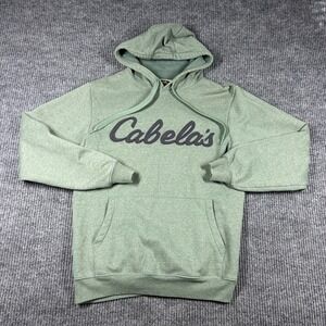 Cabelas Hoodie Men's S Green Heathered Logo Pullover Sweatshirt Casual